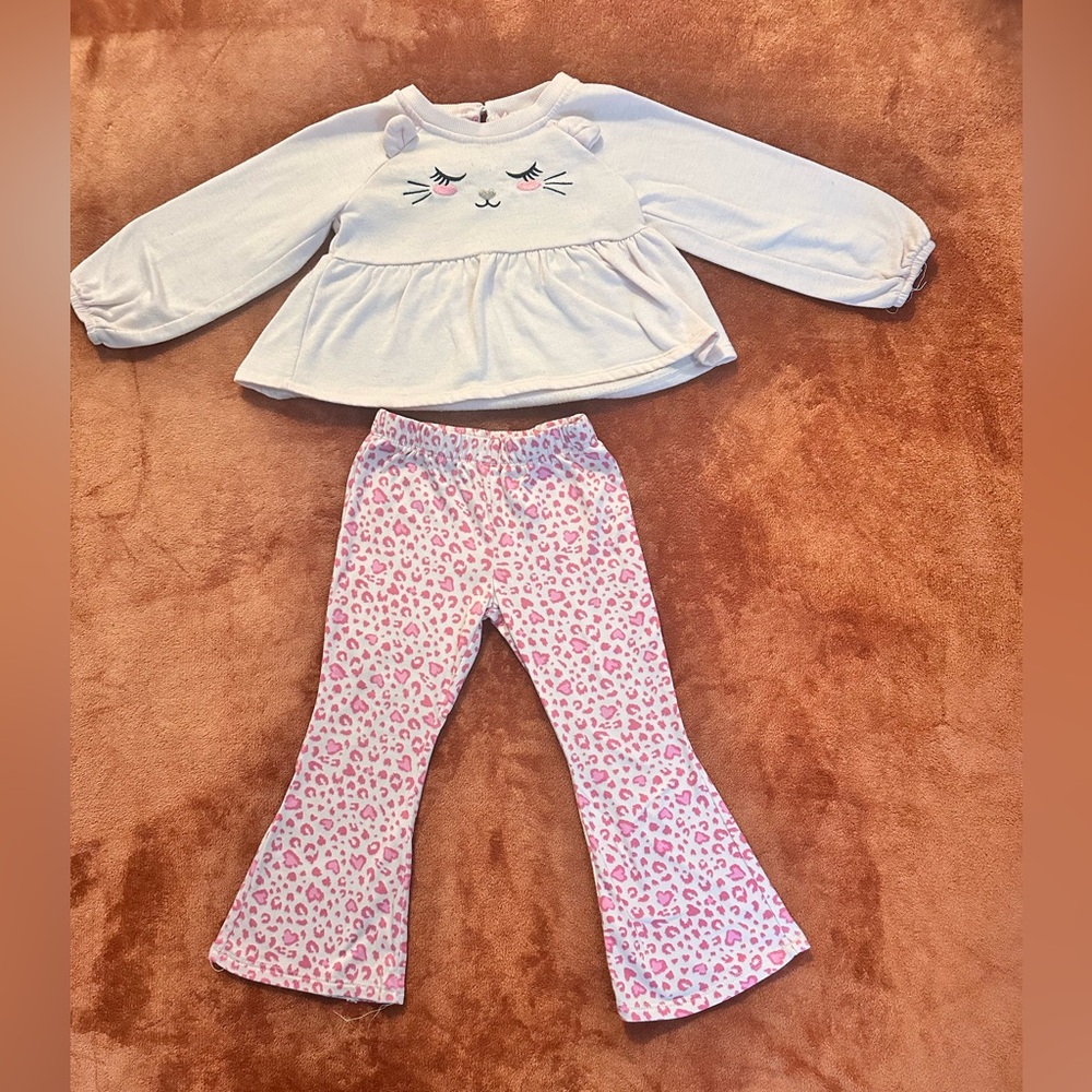 btween White and Pink Kids Matching Set